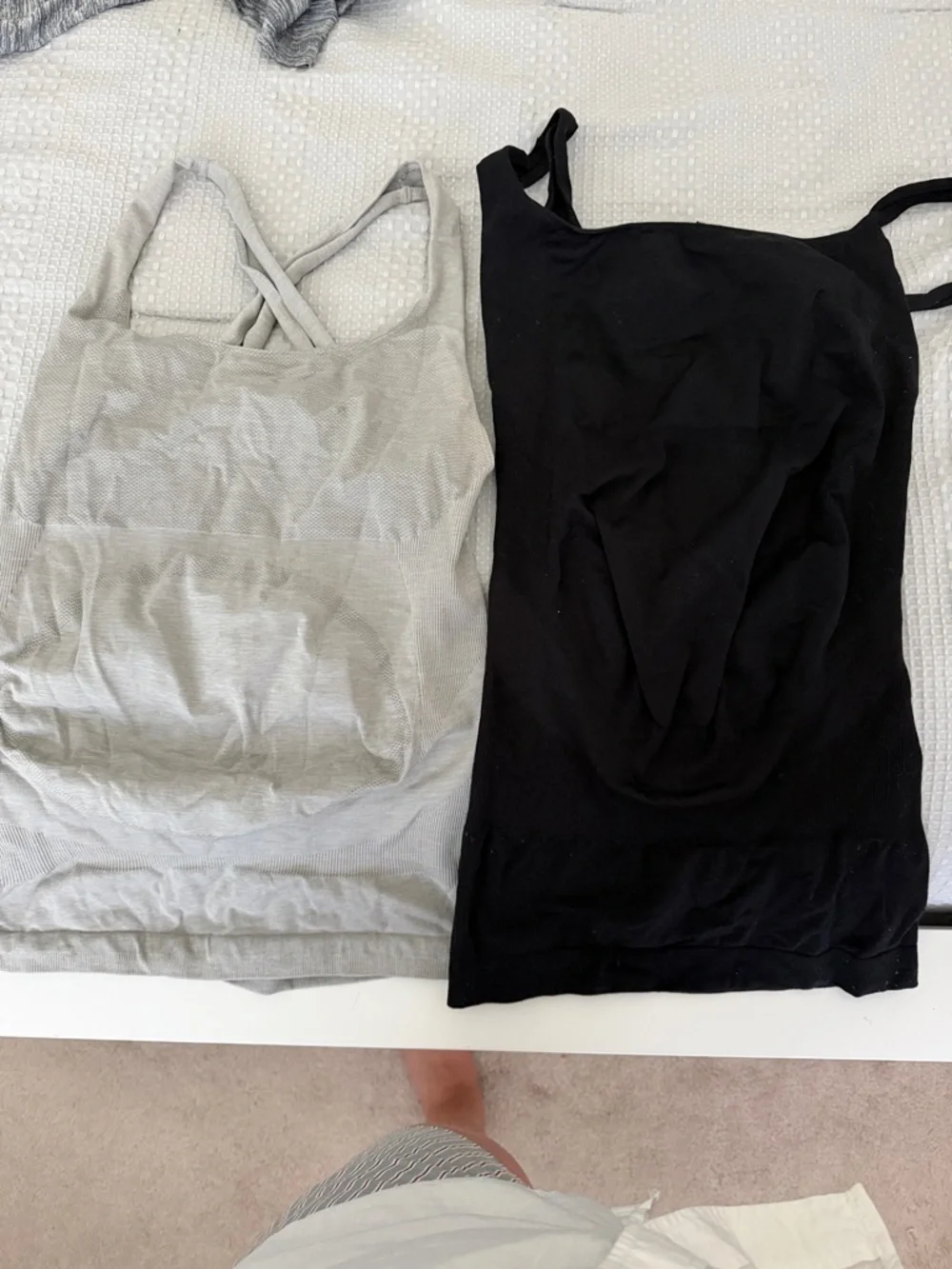 BLANQI Black & Light Gray Maternity Supportive Tank Tops - Picture 1 of 1